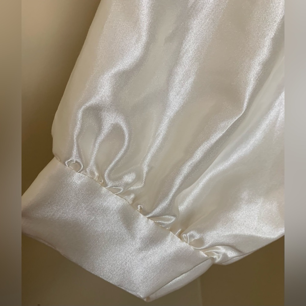 Vintage Barbizan Night gown / Night dress White Satin Lined Sz Medium NICE - Picture 6 of 10